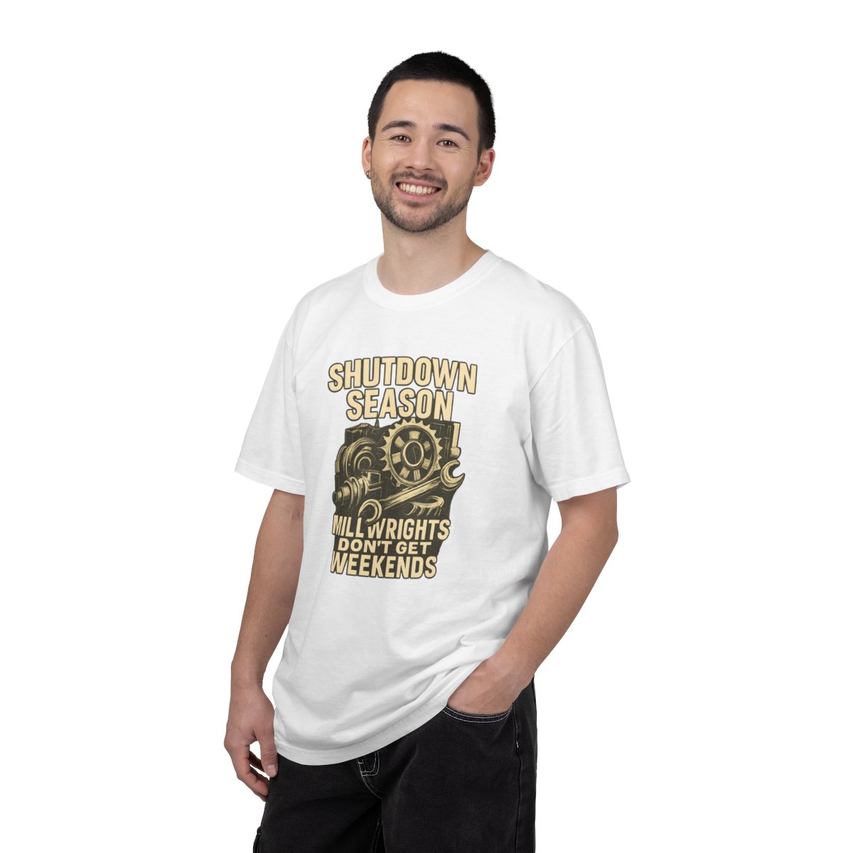 Shutdown Season Millwrights Don't Get Weekends Tee – Light Colors - Image 5